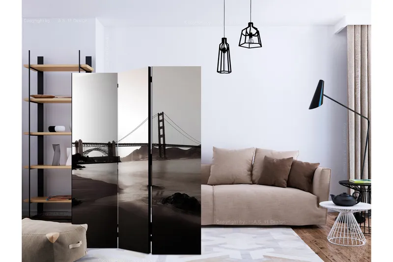 Romdeler - San Francisco: Golden Gate Bridge 135x172 - Artgeist sp. z o. o. - Innredning - Romdelere - Bretteskjerm