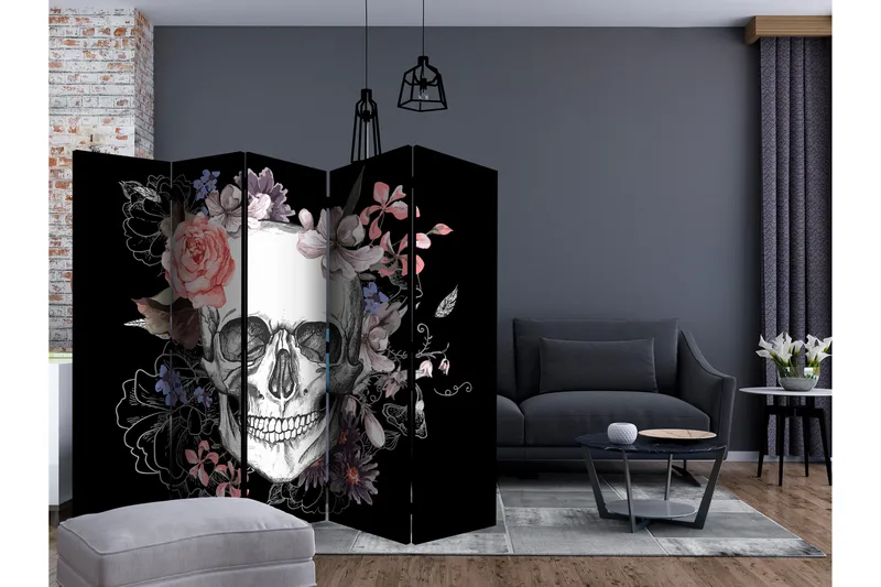 Romdeler - Skull and Flowers II 225x172 - Artgeist sp. z o. o. - Innredning - Romdelere - Bretteskjerm