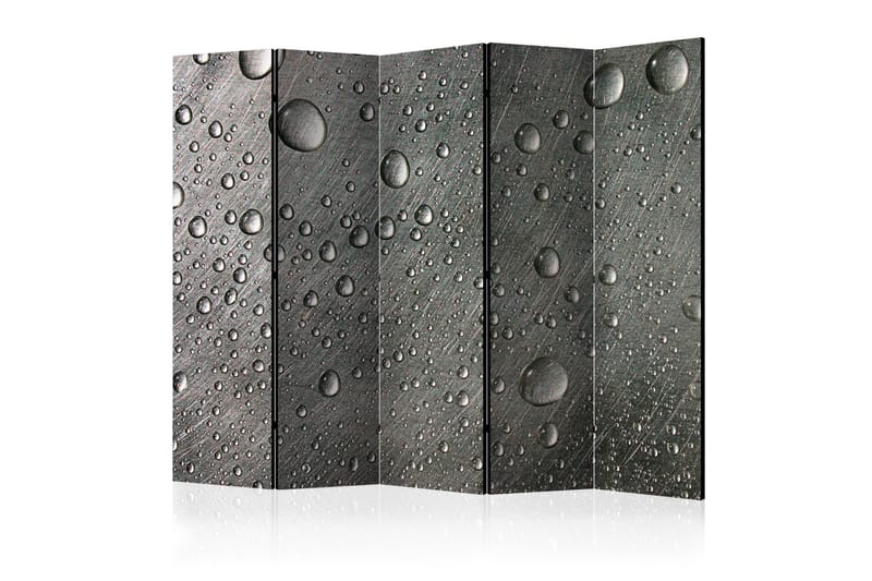 Romdeler - Steel surface with water drops II 225x172 - Artgeist sp. z o. o. - Innredning - Romdelere - Bretteskjerm
