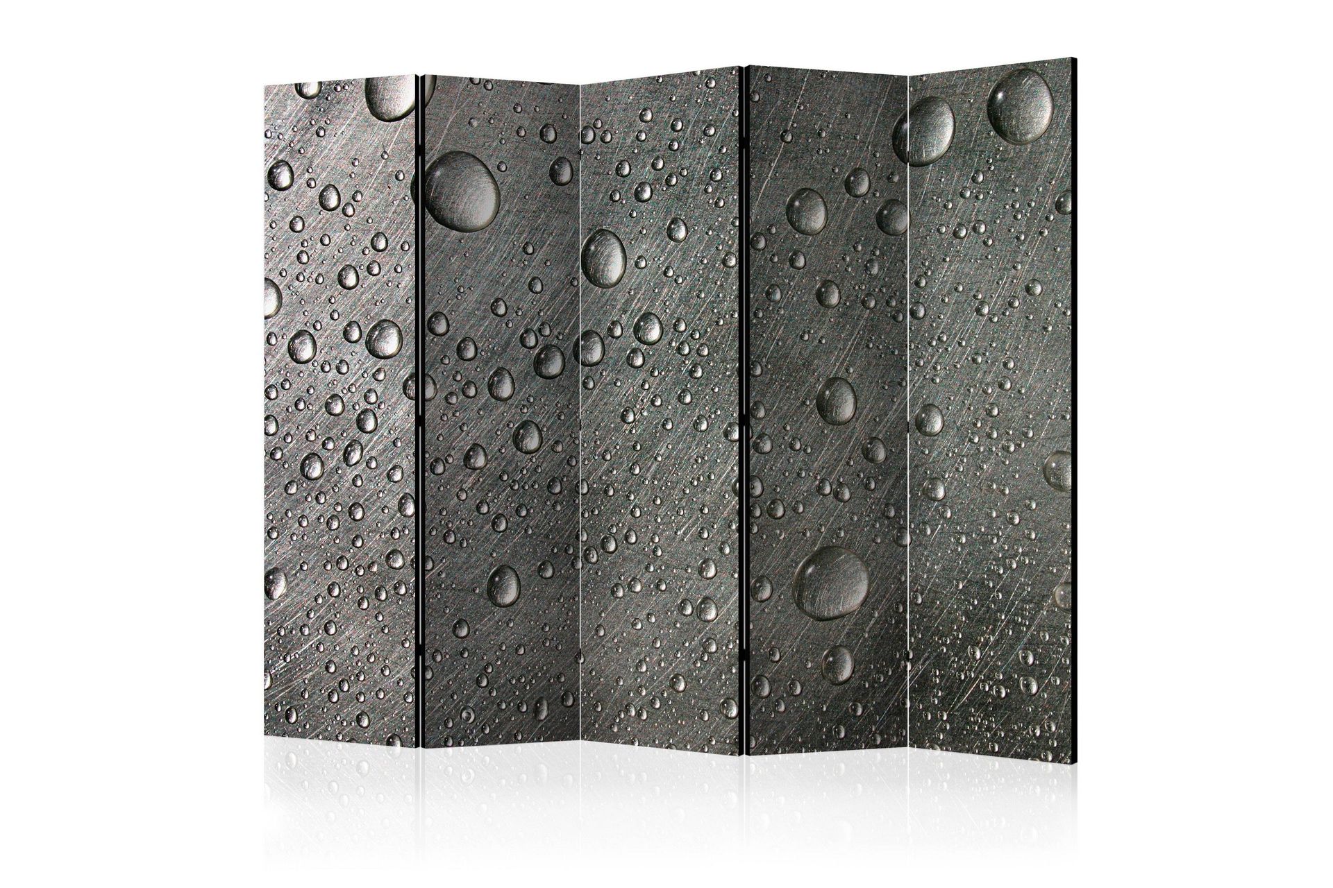 Romdeler - Steel surface with water drops II 225x172 - Artgeist sp. z o. o.