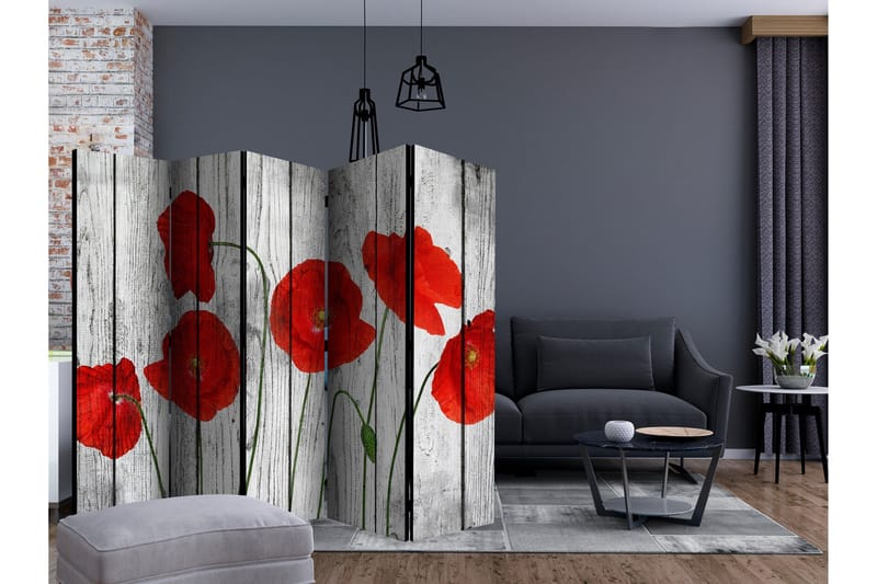 Romdeler - Tale of Red Poppies II 225x172 - Artgeist sp. z o. o. - Innredning - Romdelere - Bretteskjerm