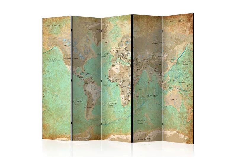 Romdeler Turquoise World Map 225x172, Artgeist sp. z o. o.