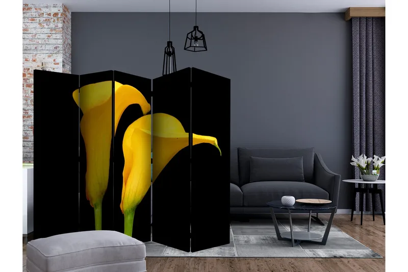 Romdeler - Two yellow calla flowers 225x172 - Artgeist sp. z o. o. - Innredning - Romdelere - Bretteskjerm
