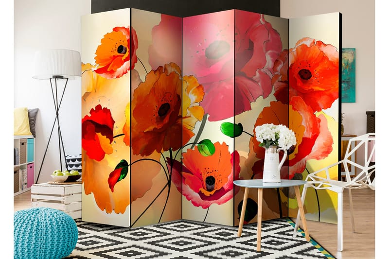 Romdeler Velvet Poppies 225x172 - Artgeist sp. z o. o. - Innredning - Romdelere - Bretteskjerm