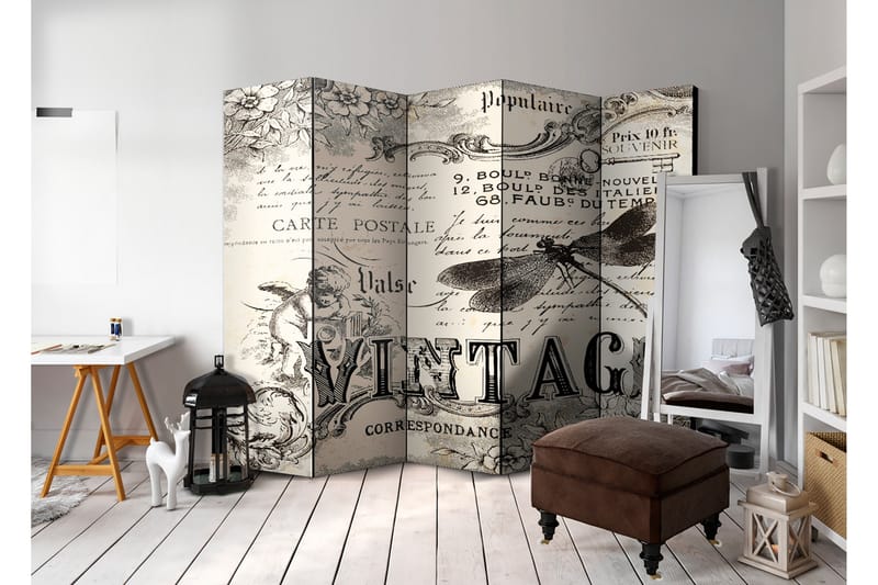 Romdeler Vintage Correspondence 225x172 - Artgeist sp. z o. o. - Innredning - Romdelere - Bretteskjerm