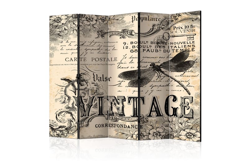 Romdeler Vintage Correspondence 225x172 - Artgeist sp. z o. o. - Innredning - Romdelere - Bretteskjerm