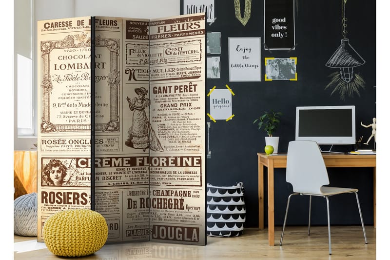 Romdeler Vintage Magazines 135x172 - Artgeist sp. z o. o. - Innredning - Romdelere - Bretteskjerm