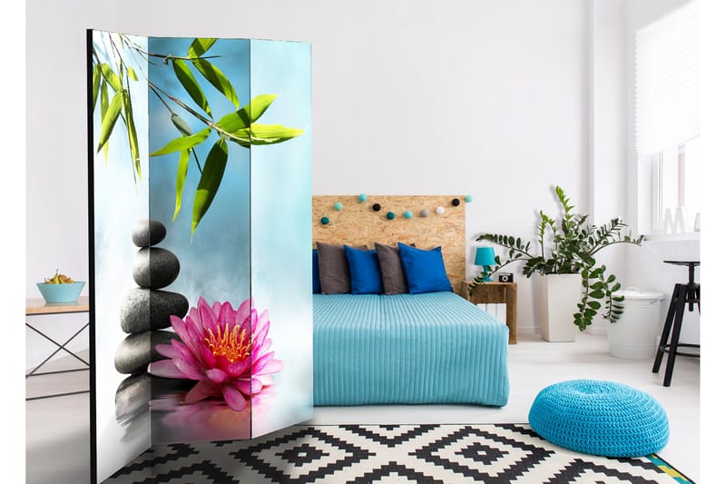 Romdeler Water Lily And Zen Stones 135x172 - Artgeist sp. z o. o. - Innredning - Romdelere - Bretteskjerm