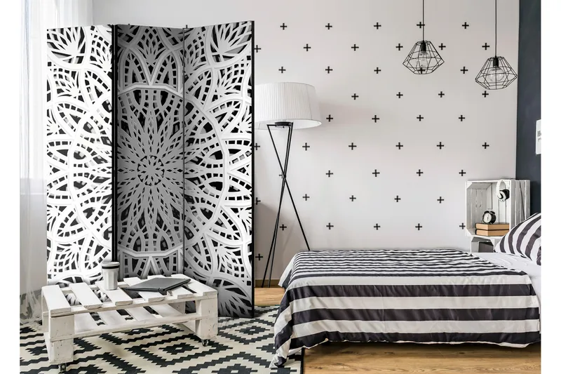 Romdeler White Mandala 135x172 - Artgeist sp. z o. o. - Innredning - Romdelere - Bretteskjerm