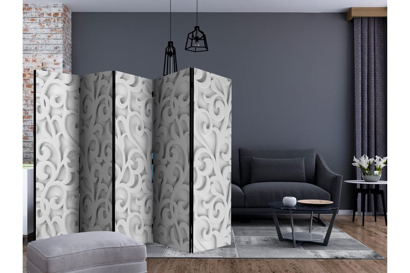Romdeler - White ornament II 225x172 - Artgeist sp. z o. o. - Innredning - Romdelere - Bretteskjerm