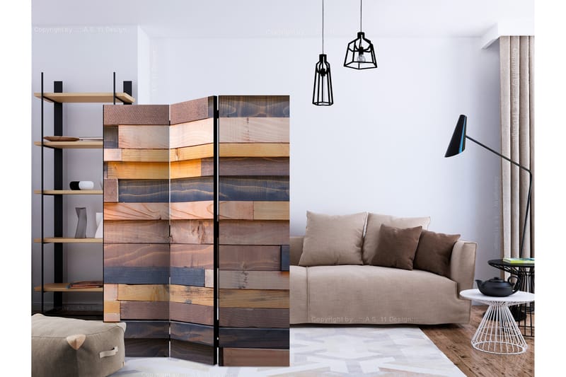 Romdeler - Wooden Castl 135x172 - Artgeist sp. z o. o. - Innredning - Romdelere - Bretteskjerm