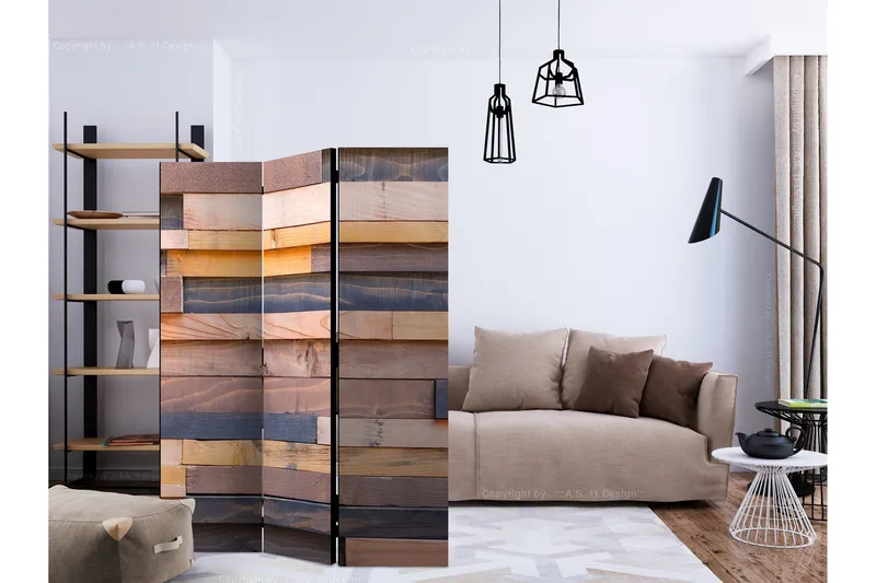 Romdeler - Wooden Castl 135x172 - Artgeist sp. z o. o. - Innredning - Romdelere - Bretteskjerm