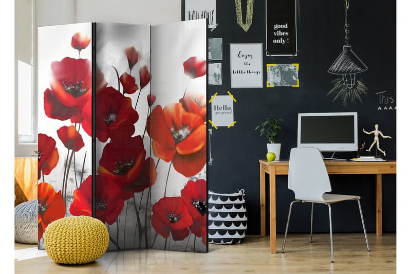 Romdeler Poppies In The Moonlight 135x172 - Artgeist sp. z o. o. - Innredning - Romdelere - Bretteskjerm