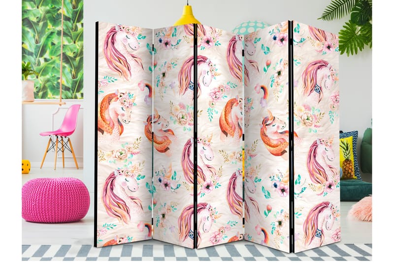 Romdeler Pastel Unicorns II 222x517 cm - Artgeist sp. z o. o. - Innredning - Romdelere - Bretteskjerm