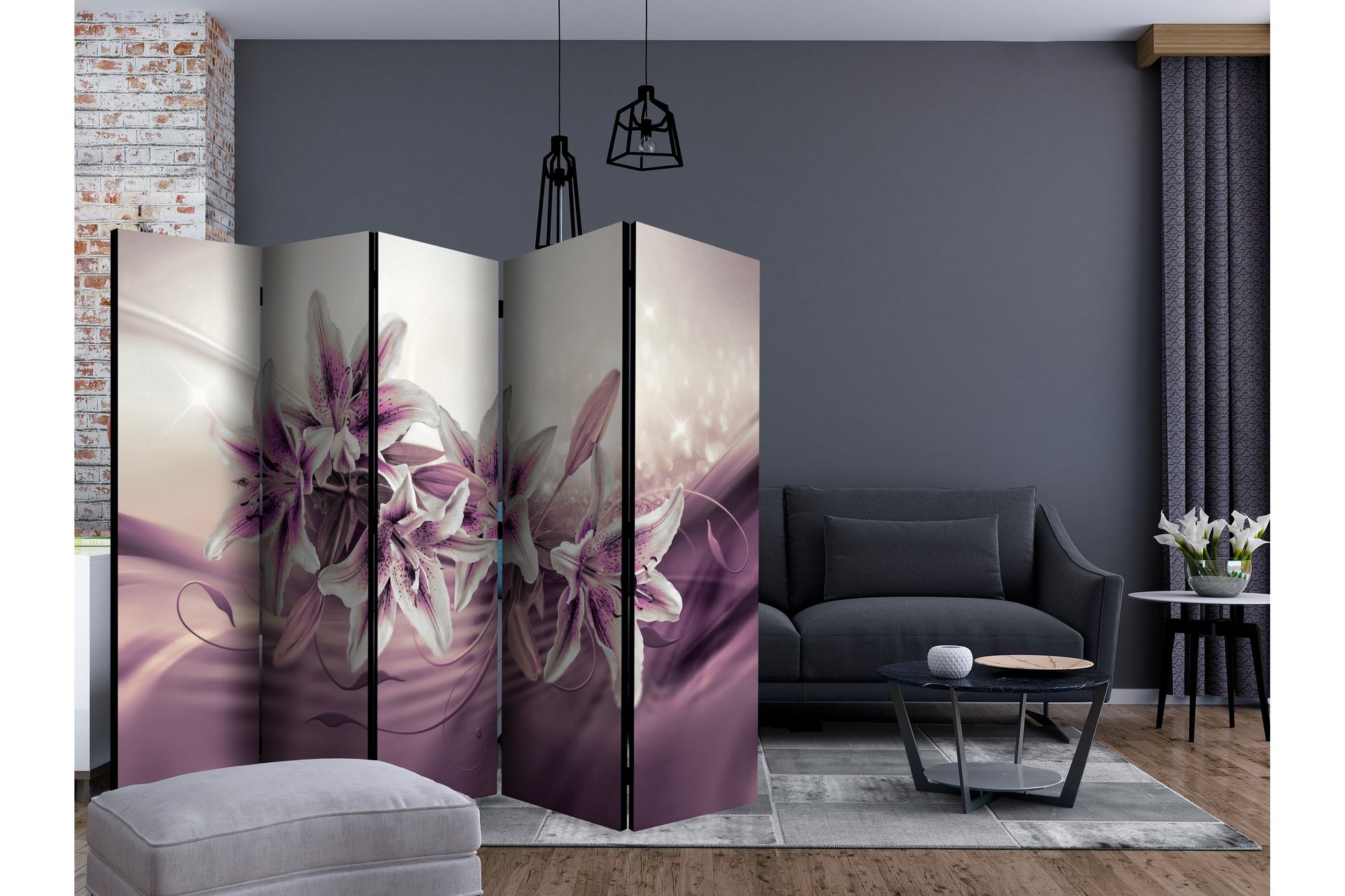 Romdeler - Purple Secrecy II 225x172 - Artgeist sp. z o. o. - Innredning - Romdelere - Bretteskjerm