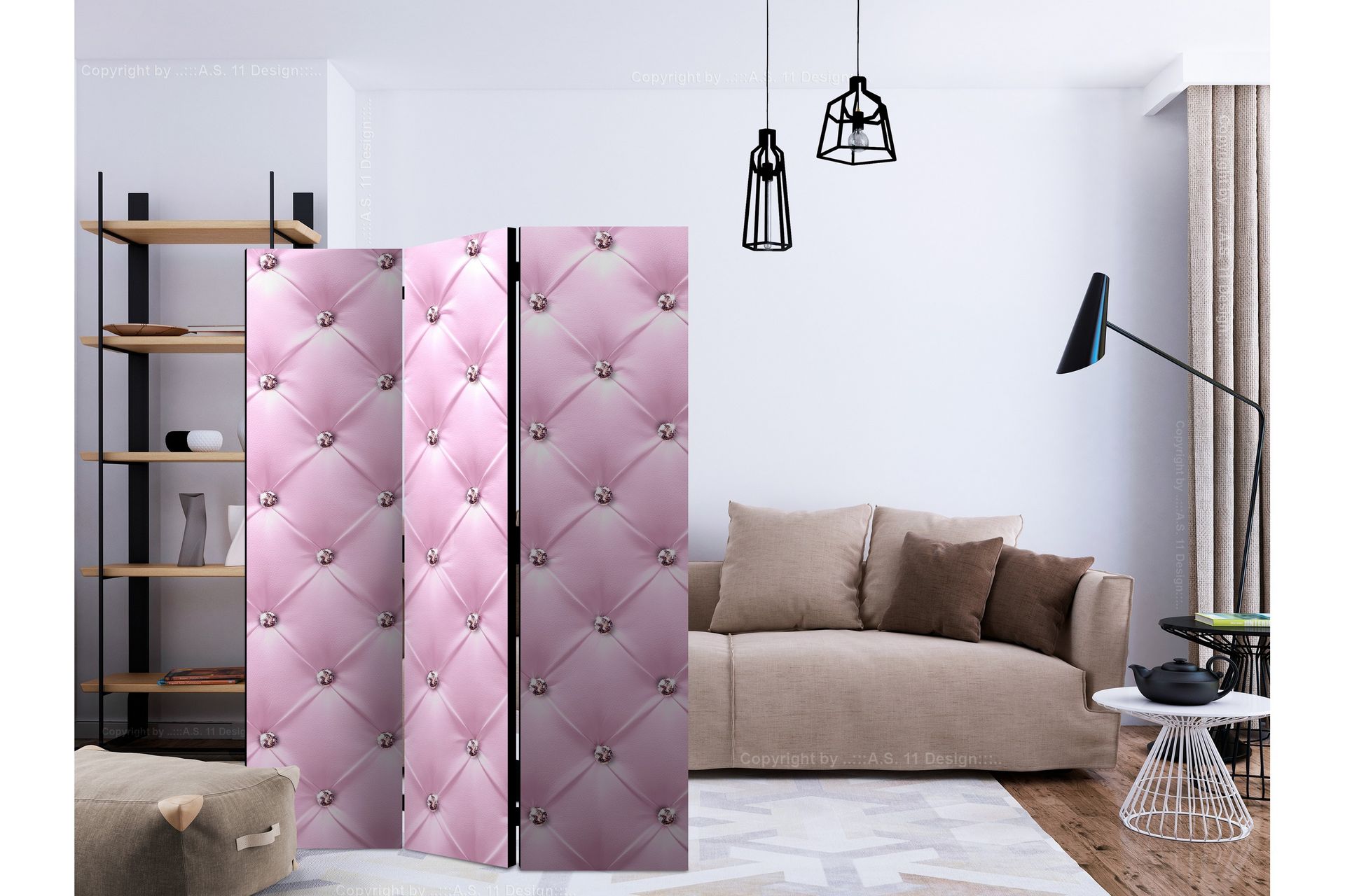 Romdeler - Pink Lady 135x172 - Artgeist sp. z o. o. - Innredning - Romdelere - Bretteskjerm