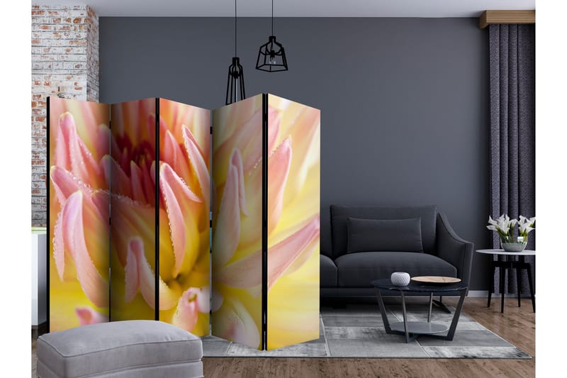 Romdeler - Pastel colored dahlia flower 225x172 - Artgeist sp. z o. o. - Innredning - Romdelere - Bretteskjerm