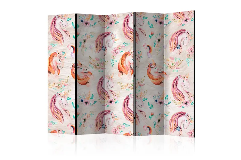 Romdeler Pastel Unicorns II 222x517 cm - Artgeist sp. z o. o. - Innredning - Romdelere - Bretteskjerm