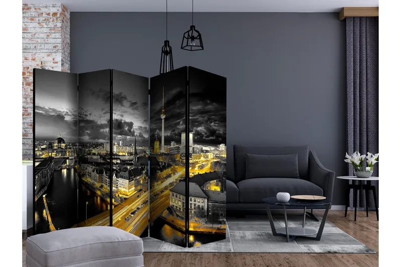Room Divider - Berlin at Night II 225x172 - Artgeist sp. z o. o. - Innredning - Romdelere - Bretteskjerm