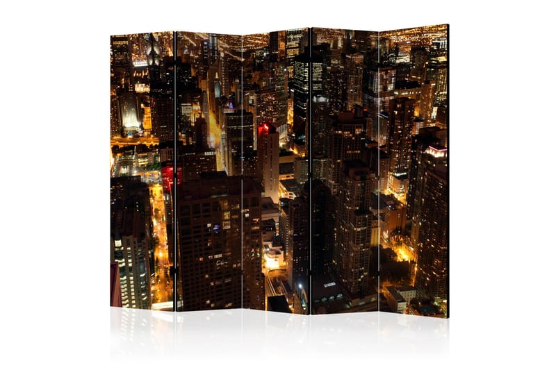 Room Divider - City by night - Chicago II 225x172 - Artgeist sp. z o. o. - Innredning - Romdelere - Bretteskjerm
