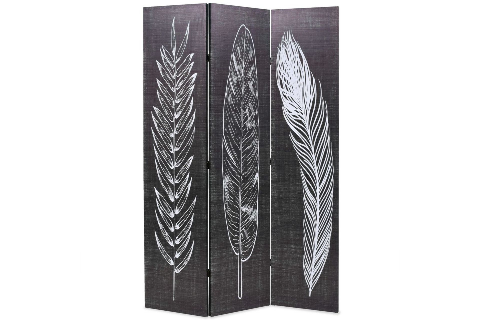 Sammenleggbar romdeler 120x170 cm fjr svart og hvit - Innredning - Romdelere - Bretteskjerm