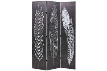 Sammenleggbar romdeler 120x170 cm fjr svart og hvit - Innredning - Romdelere - Bretteskjerm
