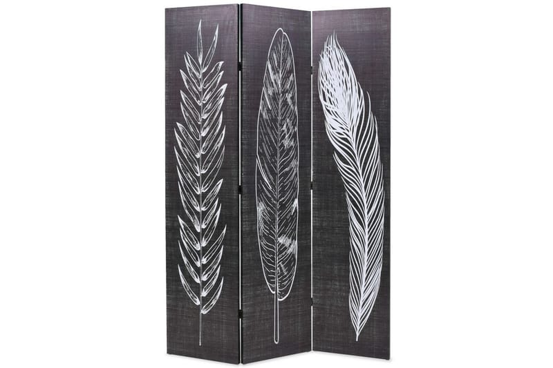 Sammenleggbar romdeler 120x170 cm fjr svart og hvit - Innredning - Romdelere - Bretteskjerm