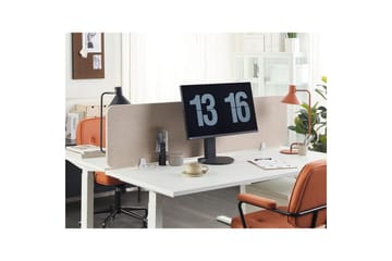 Skiljevägg för skrivbord Beliani Wally Beige, 130x2x40 cm Beige 160x2x40 cm - Innredning - Romdelere - Skjermvegg