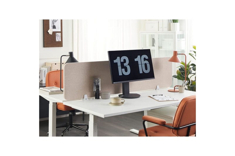 Skiljevägg för skrivbord Beliani Wally Beige, 130x2x40 cm Beige 160x2x40 cm - Innredning - Romdelere - Skjermvegg