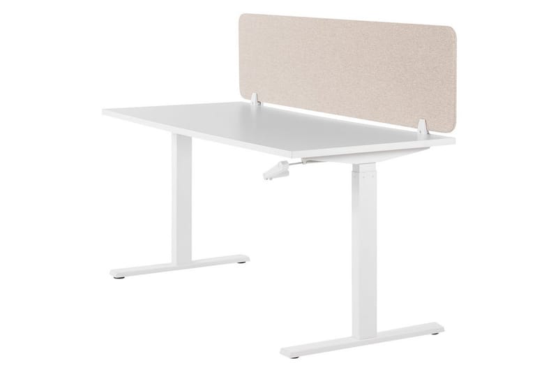 Skiljevägg för skrivbord Beliani Wally Beige, 130x2x40 cm Beige 160x2x40 cm - Innredning - Romdelere - Skjermvegg
