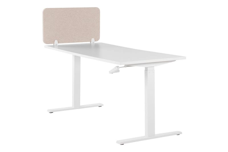 Skiljevägg för skrivbord Beliani Wally Beige, 130x2x40 cm Beige 72x2x40 cm - Innredning - Romdelere - Skjermvegg