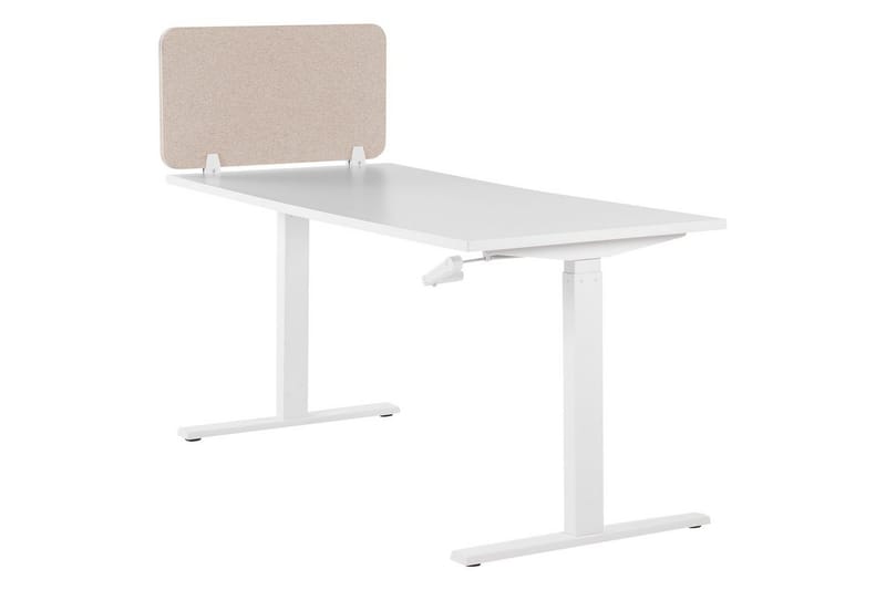 Skiljevägg för skrivbord Beliani Wally Beige, 130x2x40 cm Beige 80x2x40 cm - Innredning - Romdelere - Skjermvegg