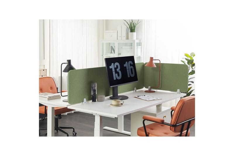 Skiljevägg för skrivbord Beliani Wally Beige, 130x2x40 cm Green 72x2x40 cm - Innredning - Romdelere - Skjermvegg