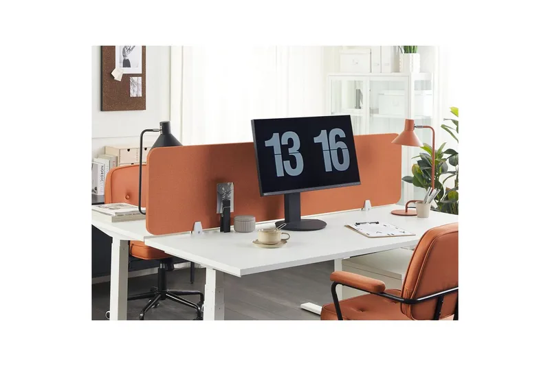 Skiljevägg för skrivbord Beliani Wally Beige, 130x2x40 cm Red 130x2x40 cm - Innredning - Romdelere - Skjermvegg