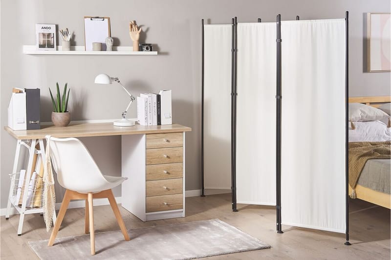 Skjermvegg 5 paneler 270 x 170 cm Hvit NARNI - Hvit - Innredning - Romdelere - Skjermvegg