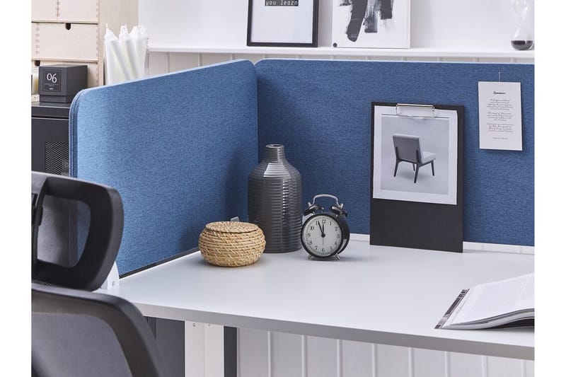 Skjold til skrivebord 160 x 40 cm blå WALLY - Blå - Bordtilbehør - Avskjerming skrivebord - Romdelere