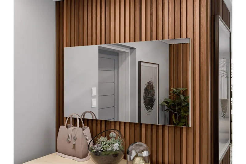 Agawal Vegghengt Speil Rektangulær 100 cm - Brun - Innredning - Speil - Veggspeil