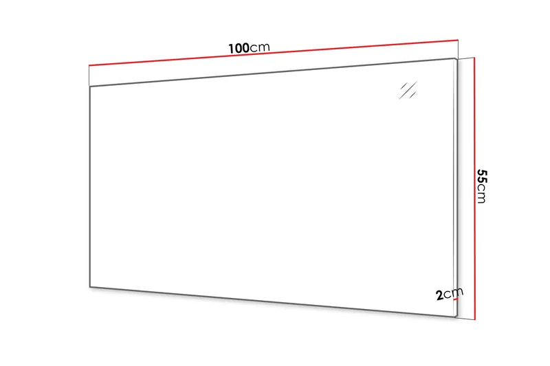 Agawal Vegghengt Speil Rektangulært 100 cm - Beige - Innredning - Speil - Veggspeil