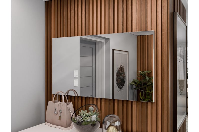 Agawal Vegghengt Speil Rektangulært 100 cm - Beige - Innredning - Speil - Veggspeil