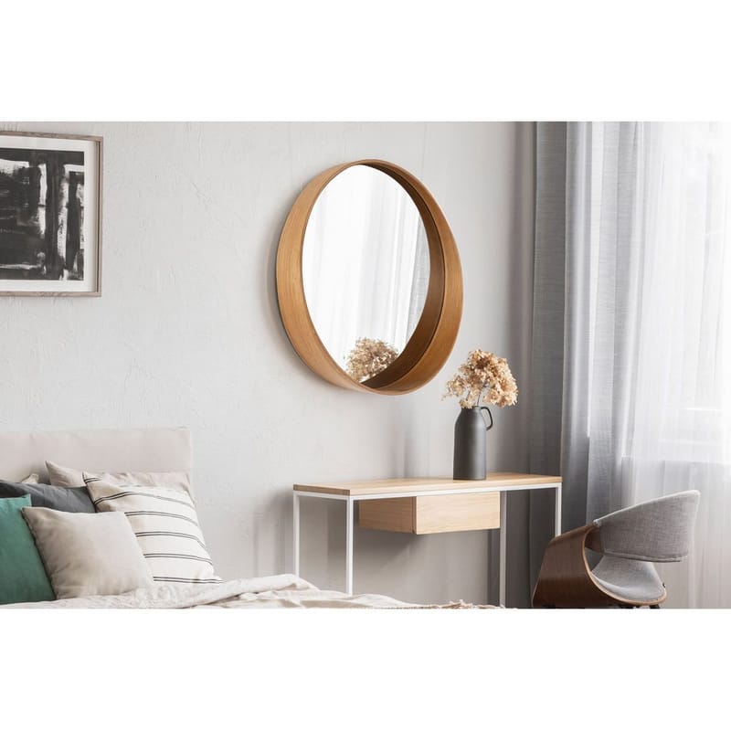 Aldrosin vegghengt speil Rund 60 cm - Hvit - Innredning - Speil - Veggspeil