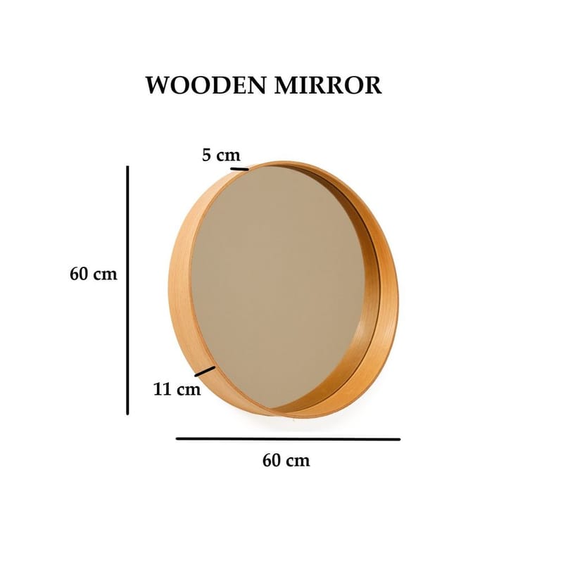 Aldrosin vegghengt speil Rund 60 cm - Hvit - Innredning - Speil - Veggspeil