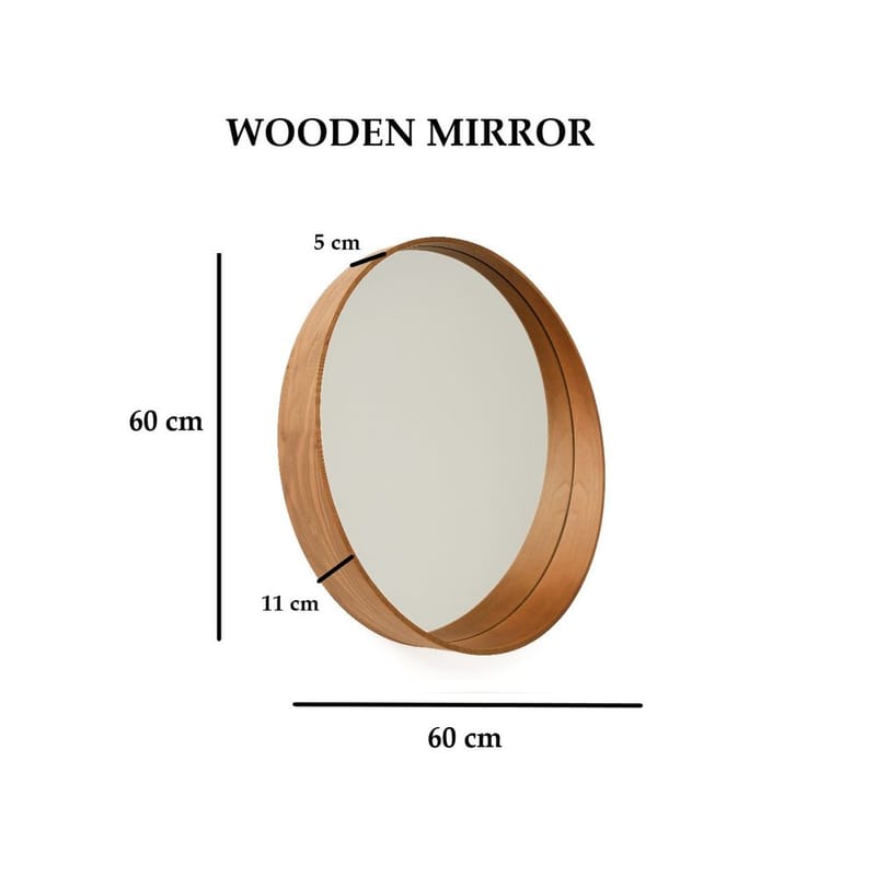 Aldrosin vegghengt speil Rund 60 cm - Hvit - Innredning - Speil - Veggspeil