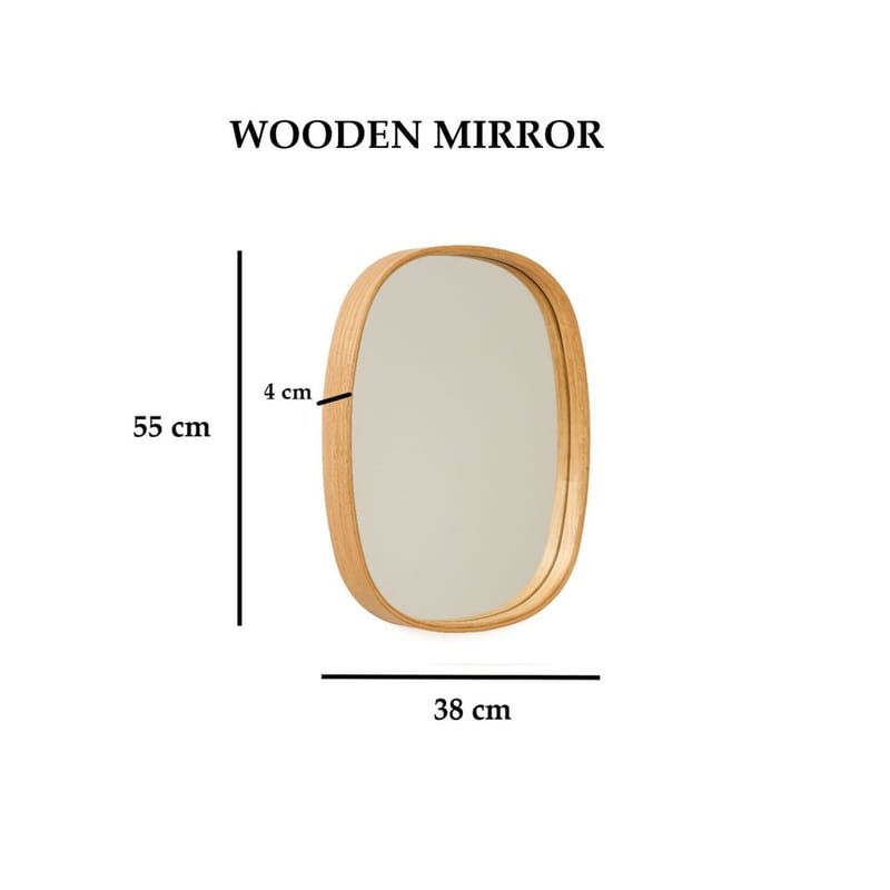 Aranfield vegghengt speil Rektangulær 38 cm - Brun/Hvit - Innredning - Speil - Veggspeil