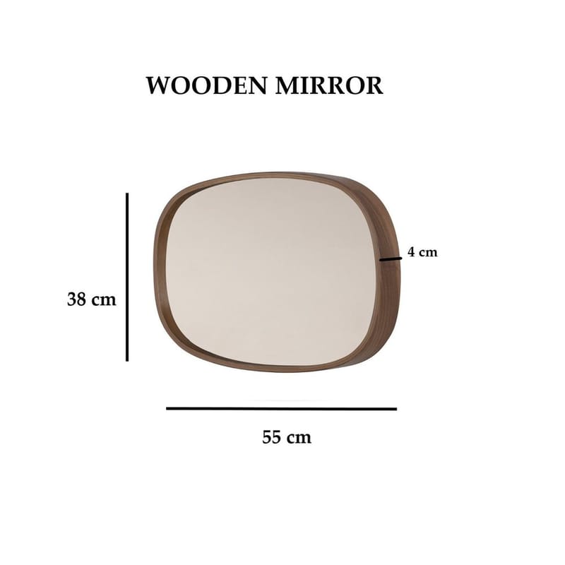 Aranfield vegghengt speil Rektangulær 55 cm - Brun - Innredning - Speil - Veggspeil