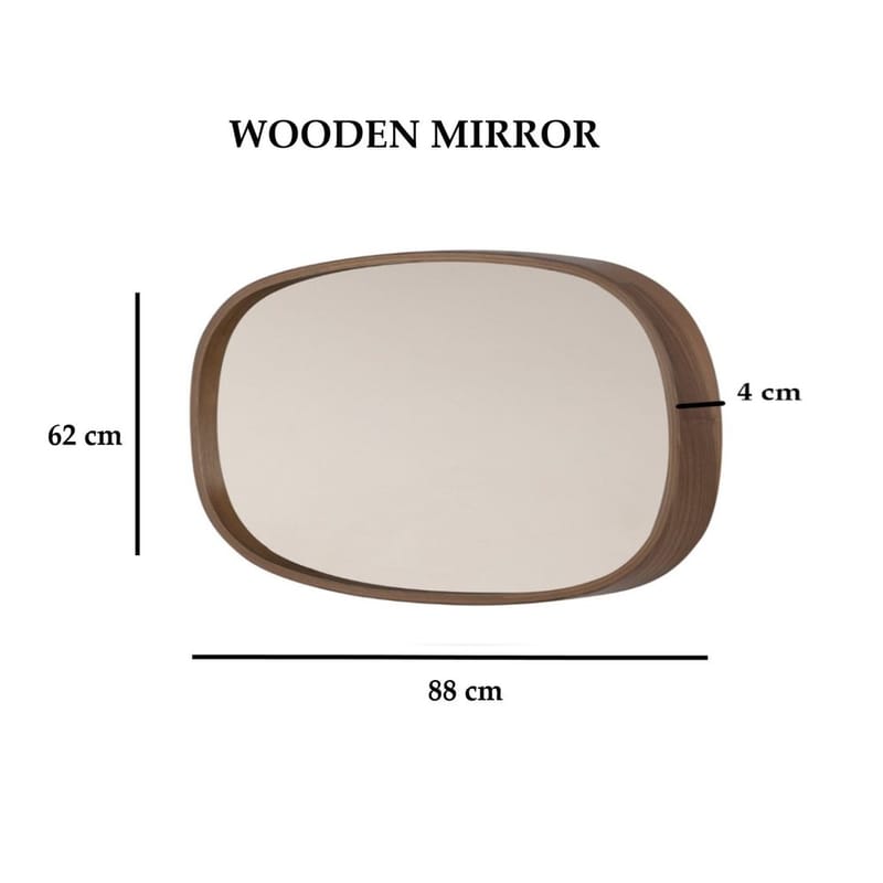 Aranfield vegghengt speil Rektangulær 88 cm - Brun/Hvit - Innredning - Speil - Veggspeil