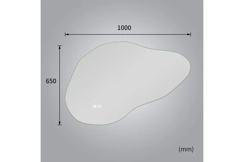 Baderomsspeil 100x65 cm med LED-belysning og anti-dugg - Innredning - Speil - Veggspeil