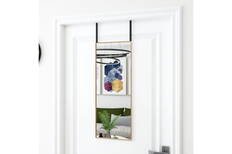 beBasic Dørspeil gull 30x80 cm glass og aluminium - Gull - Innredning - Speil - Dørspeil