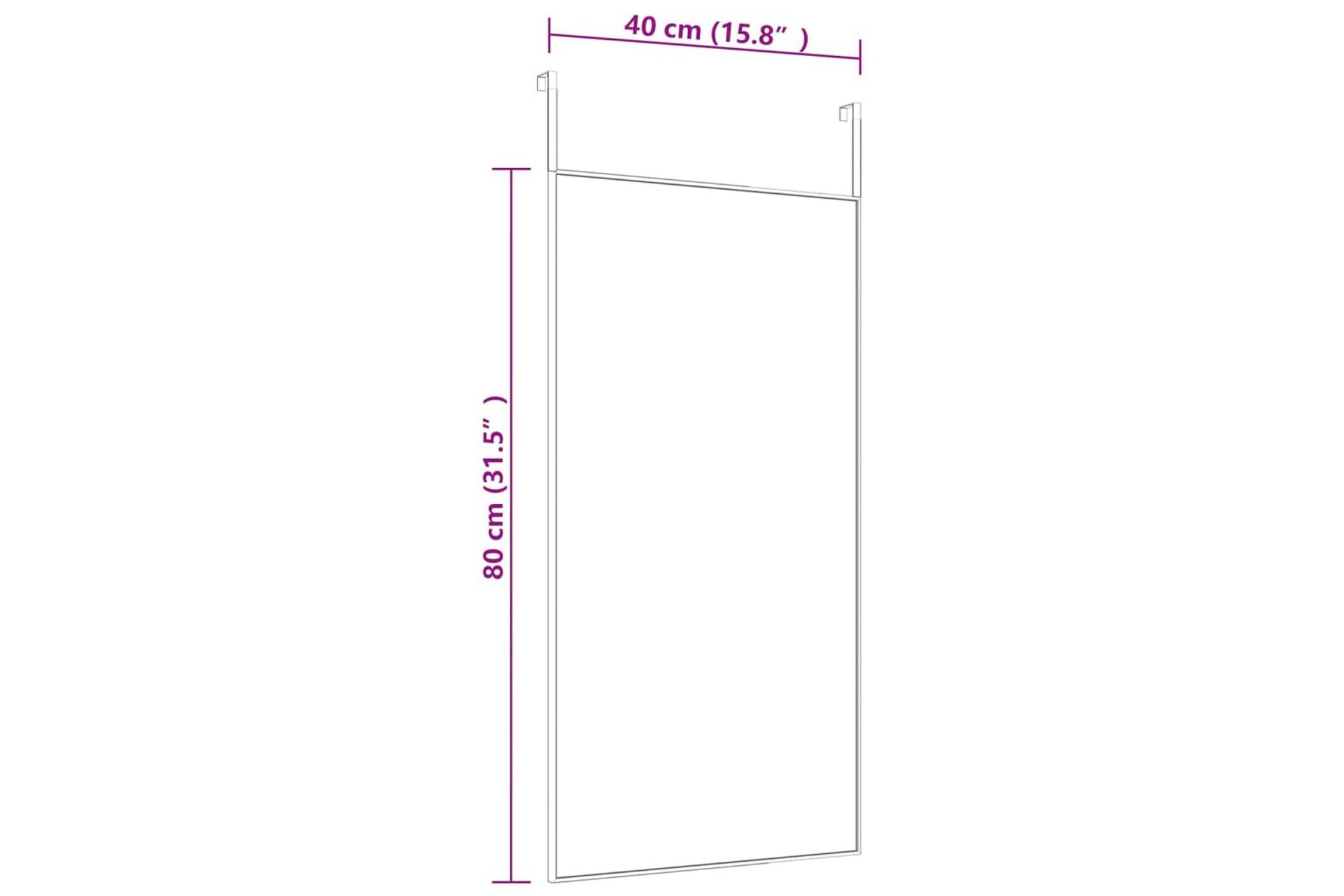 beBasic Dørspeil gull 40x80 cm glass og aluminium - Gull - Innredning - Speil - Dørspeil