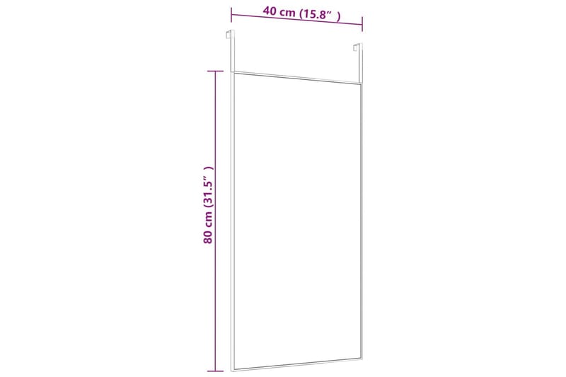 beBasic Dørspeil gull 40x80 cm glass og aluminium - Gull - Dørspeil