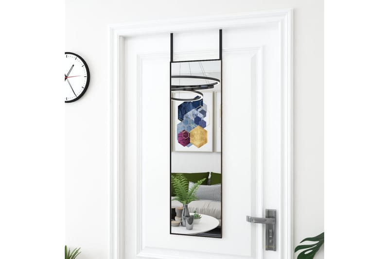 beBasic Dørspeil svart 30x100 cm glass og aluminium - Svart - Innredning - Speil - Dørspeil